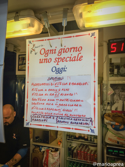 Menu speciale del giorno