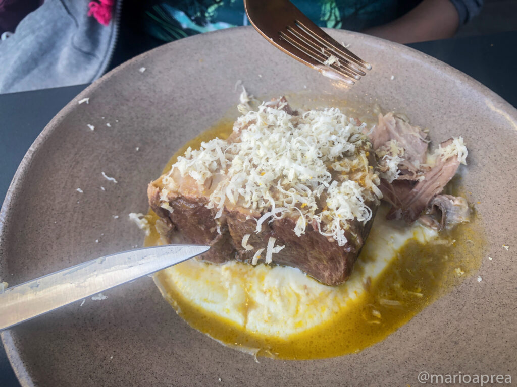 Stracotto di maiale con crema di topinambur